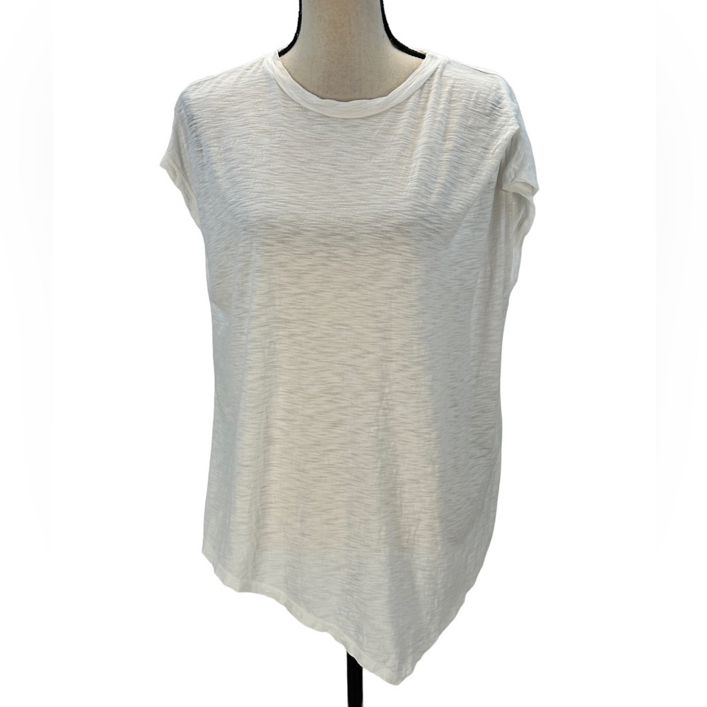 Michelle by Commune Cap Sleeve Handkerchief Hem Relaxed Fit T-Shirt - White - Sm